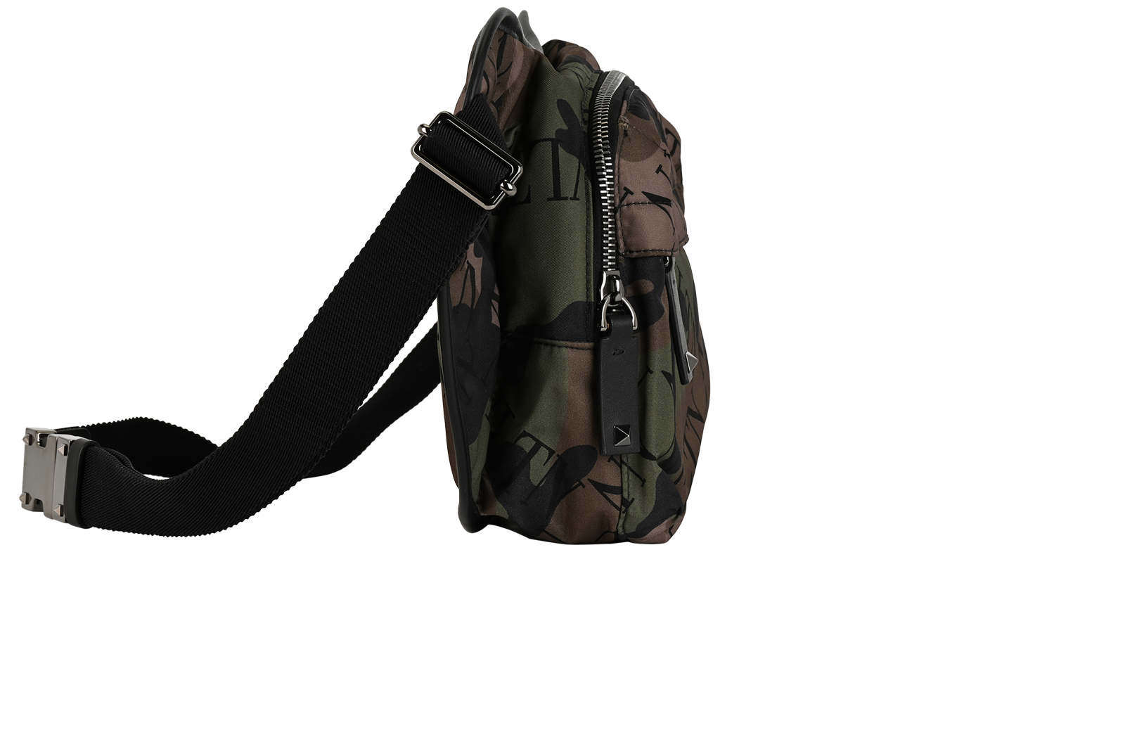 VLTN Belt Bag, &pound;350, Handbags, Green, Nylon, Side view